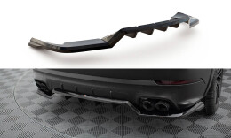 Mittlerer Cup Diffusor Heck Ansatz DTM Look passend für Porsche Cayenne Sport Design Mk3 schwarz Hochglanz