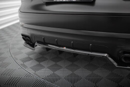 Mittlerer Cup Diffusor Heck Ansatz DTM Look passend für Porsche Cayenne Sport Design Mk3 schwarz Hochglanz