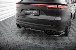 Mittlerer Cup Diffusor Heck Ansatz DTM Look passend für Porsche Cayenne Sport Design Mk3 schwarz Hochglanz