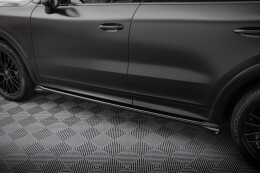 Seitenschweller Ansatz Cup Leisten für Porsche Cayenne Sport Design Mk3 schwarz Hochglanz