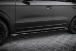 Seitenschweller Ansatz Cup Leisten passend für Porsche Cayenne Sport Design Mk3 / Standard Mk3 Facelift schwarz Hochglanz