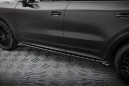 Seitenschweller Ansatz Cup Leisten passend für Porsche Cayenne Sport Design Mk3 / Standard Mk3 Facelift schwarz Hochglanz