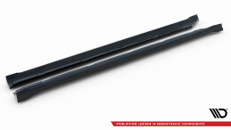 Seitenschweller Ansatz Cup Leisten passend für Porsche Cayenne Sport Design Mk3 / Standard Mk3 Facelift schwarz Hochglanz