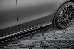 Seitenschweller Flaps für Mercedes-AMG C63 Limousine / Kombi W205 Facelift schwarz Hochglanz