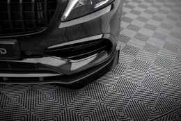 Front Stoßstange Flaps passend für Mercedes A AMG-Line W176 FL schwarz Hochglanz