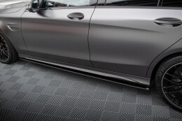 Street Pro Seitenschweller Ansatz Cup Leisten für Mercedes-AMG C63 Limousine / Kombi W205 Facelift