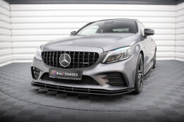 Street Pro Cup Spoilerlippe Front Ansatz für Mercedes-AMG C43 Coupe C205 Facelift schwarz