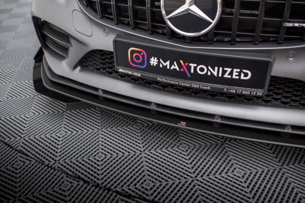 Street Pro Cup Spoilerlippe Front Ansatz passend für Mercedes-AMG C43 Coupe C205 Facelift SCHWARZ+ HOCHGLANZ FLAPS