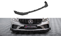 Street Pro Cup Spoilerlippe Front Ansatz passend für Mercedes-AMG C43 Coupe C205 Facelift rot+ Hochglanz Flaps