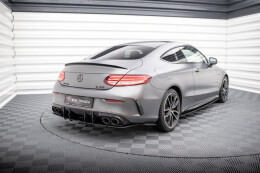 Street Pro Heck Ansatz Flaps Diffusor für Mercedes-AMG C43 Coupe C205 Facelift SCHWARZ