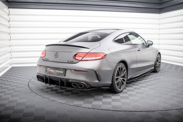 Street Pro Heck Ansatz Flaps Diffusor passend für Mercedes-AMG C43 Coupe C205 Facelift rot