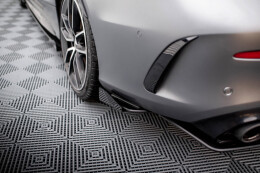 Street Pro Heck Ansatz Flaps Diffusor für Mercedes-AMG C43 Coupe C205 Facelift ROT+ HOCHGLANZ FLAPS