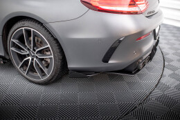 Street Pro Heck Ansatz Flaps Diffusor passend für Mercedes-AMG C43 Coupe C205 Facelift rot+ Hochglanz Flaps