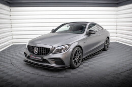 Street Pro Seitenschweller Ansatz Cup Leisten für Mercedes-AMG C43 Coupe C205 Facelift schwarz