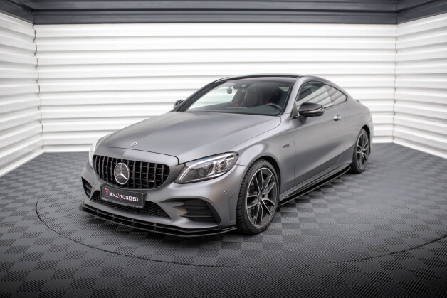 Street Pro Seitenschweller Ansatz Cup Leisten passend für Mercedes-AMG C43 Coupe C205 Facelift rot