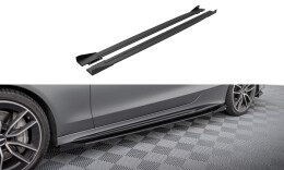 Street Pro Seitenschweller Ansatz Cup Leisten passend für Mercedes-AMG C43 Coupe C205 Facelift SCHWARZ+ HOCHGLANZ FLAPS