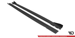 Street Pro Seitenschweller Leisten + Flaps passend für Mercedes-AMG C43 Coupe / Cabrio C205 FL / A205 FL schwarz Hochglanz