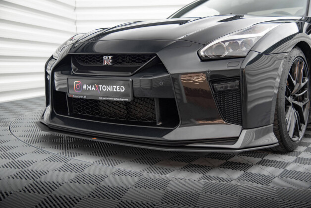 Street Pro Cup Spoilerlippe Front Ansatz passend für Nissan GTR R35 Facelift SCHWARZ