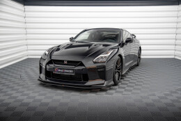Street Pro Cup Spoilerlippe Front Ansatz passend für Nissan GTR R35 Facelift SCHWARZ
