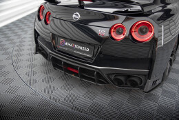 Street Pro Heckschürze Heck Ansatz Diffusor passend für Nissan GTR R35 Facelift rot