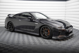 Street Pro Seitenschweller Ansatz Cup Leisten passend für Nissan GTR R35 Facelift SCHWARZ