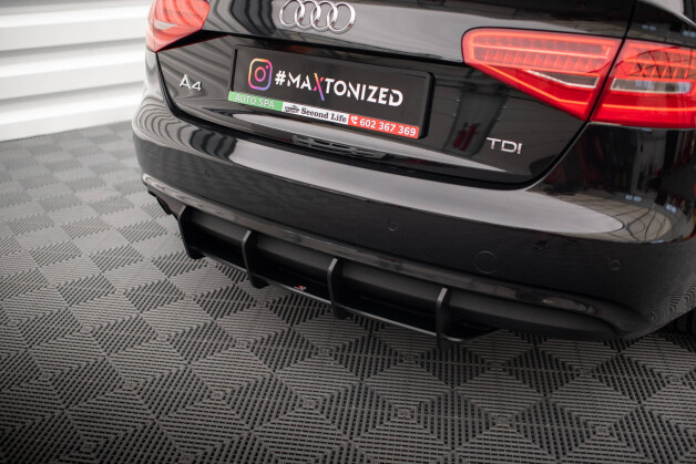 Street Pro Heckschürze Heck Ansatz Diffusor passend für Audi A4 B8 Facelift SCHWARZ