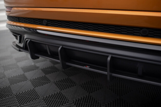 Street Pro Heckschürze Heck Ansatz Diffusor passend für Audi Q8 S-Line Mk1 SCHWARZ-ROT