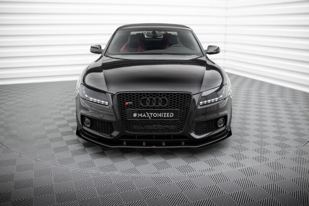 Street Pro Cup Spoilerlippe Front Ansatz passend für Audi S5 / A5 S-Line 8T SCHWARZ+ HOCHGLANZ FLAPS
