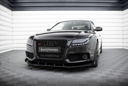 Street Pro Cup Spoilerlippe Front Ansatz + Flaps für Audi S5 / A5 S-Line 8T schwarz Hochglanz
