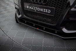 Street Pro Cup Spoilerlippe Front Ansatz passend für Audi S5 / A5 S-Line 8T SCHWARZ+ HOCHGLANZ FLAPS