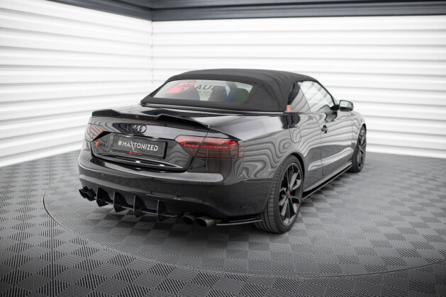 Street Pro Heck Ansatz Flaps Diffusor für Audi S5 / A5 S-Line Coupe / Cabriolet 8T SCHWARZ