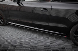 Street Pro Seitenschweller Ansatz Cup Leisten für Audi A5 / A5 S-Line / S5 Coupe / Cabrio 8T / 8T Facelift SCHWARZ