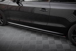 Street Pro Seitenschweller Ansatz Cup Leisten passend für Audi A5 / A5 S-Line / S5 Coupe / Cabrio 8T / 8T Facelift SCHWARZ