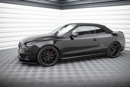 Street Pro Seitenschweller Ansatz Cup Leisten passend für Audi A5 / A5 S-Line / S5 Coupe / Cabrio 8T / 8T Facelift SCHWARZ