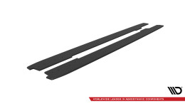 Street Pro Seitenschweller Ansatz Cup Leisten passend für Audi A5 / A5 S-Line / S5 Coupe / Cabrio 8T / 8T Facelift SCHWARZ