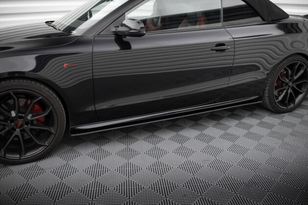 Street Pro Seitenschweller Ansatz Cup Leisten für Audi A5 / A5 S-Line / S5 Coupe / Cabrio 8T / 8T Facelift ROT