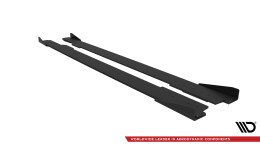 Street Pro Seitenschweller Ansatz Cup Leisten passend für Audi A5 / A5 S-Line / S5 Coupe / Cabrio 8T / 8T Facelift SCHWARZ+ HOCHGLANZ FLAPS