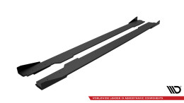 Street Pro Seitenschweller Ansatz Cup Leisten passend für Audi A5 / A5 S-Line / S5 Coupe / Cabrio 8T / 8T Facelift SCHWARZ+ HOCHGLANZ FLAPS