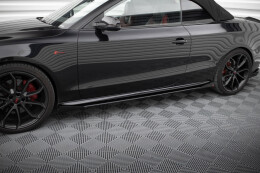 Street Pro Seitenschweller Ansatz Cup Leisten für Audi A5 / A5 S-Line / S5 Coupe / Cabrio 8T / 8T Facelift ROT+ HOCHGLANZ FLAPS