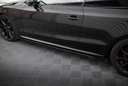 Street Pro Seitenschweller Ansatz Cup Leisten passend für Audi A5 / A5 S-Line / S5 Coupe / Cabrio 8T / 8T Facelift rot+ Hochglanz Flaps