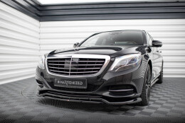 Cup Spoilerlippe Front Ansatz V.2 passend für Mercedes-Benz S W222 schwarz Hochglanz