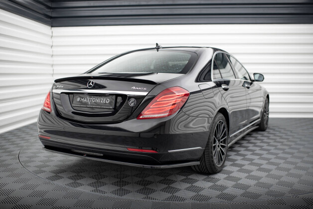 Mittlerer Cup Diffusor Heck Ansatz passend für V.1 Mercedes-Benz S W222 schwarz Hochglanz