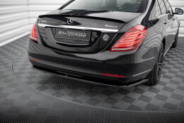 Mittlerer Cup Diffusor Heck Ansatz passend für V.1 Mercedes-Benz S W222 schwarz Hochglanz