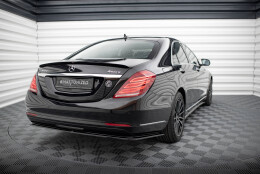 Mittlerer Cup Diffusor Heck Ansatz passend für V.2 Mercedes-Benz S W222 schwarz Hochglanz