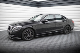 Seitenschweller Ansatz Cup Leisten passend für Mercedes-Benz S W222 schwarz Hochglanz