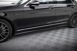 Seitenschweller Ansatz Cup Leisten passend für Mercedes-Benz S W222 schwarz Hochglanz