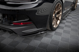 Heck Ansatz Flaps Diffusor passend für Porsche 911 992 GT3 schwarz Hochglanz