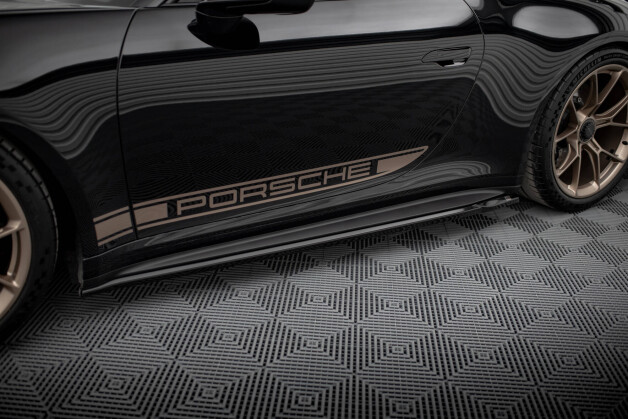 Seitenschweller Ansatz Cup Leisten passend für Porsche 911 992 GT3 schwarz Hochglanz
