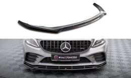 Cup Spoilerlippe Front Ansatz V.2 für Mercedes-AMG C43 Coupe / Cabrio / Limo / Kombi C205 / A205 / W205 / S205 FL schwarz Hochglanz