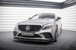 Street+ Spoilerlippe Front Ansatz V.2 passend für Mercedes-AMG C43 Coupe / Cabrio / Limousine / Kombi C205 / A205 / W205 / S205 FL schwarz Hochglanz